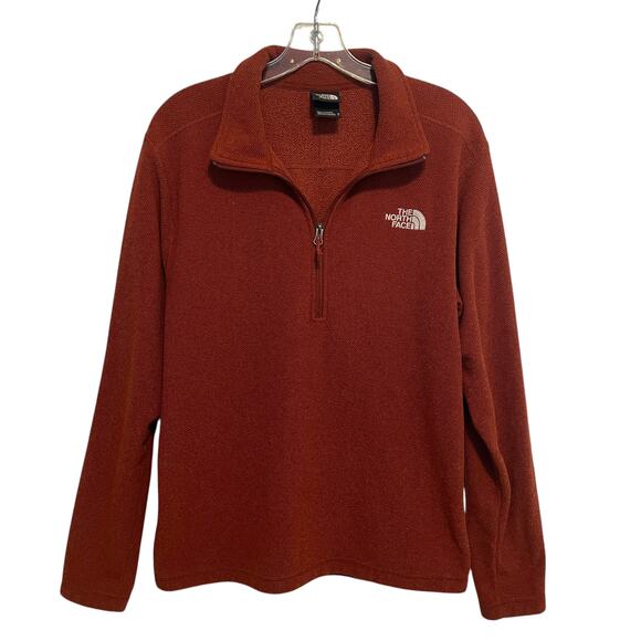 The North Face Cap Rock 1/4 Zip Fleece Pullover Mens Medium Rust Sweatshirt - Picture 2 of 9